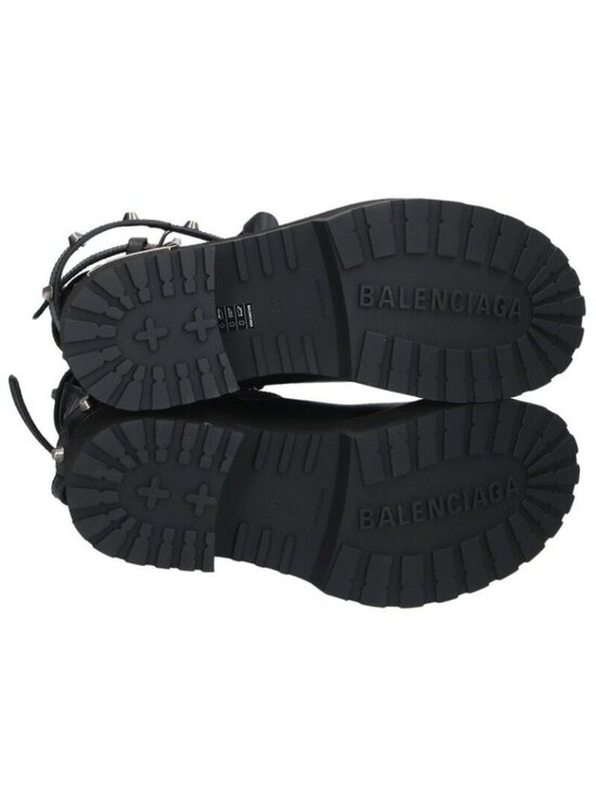 Balenciaga Venom City Bootie Worn Out Calf Leather Met Acc Long Boots